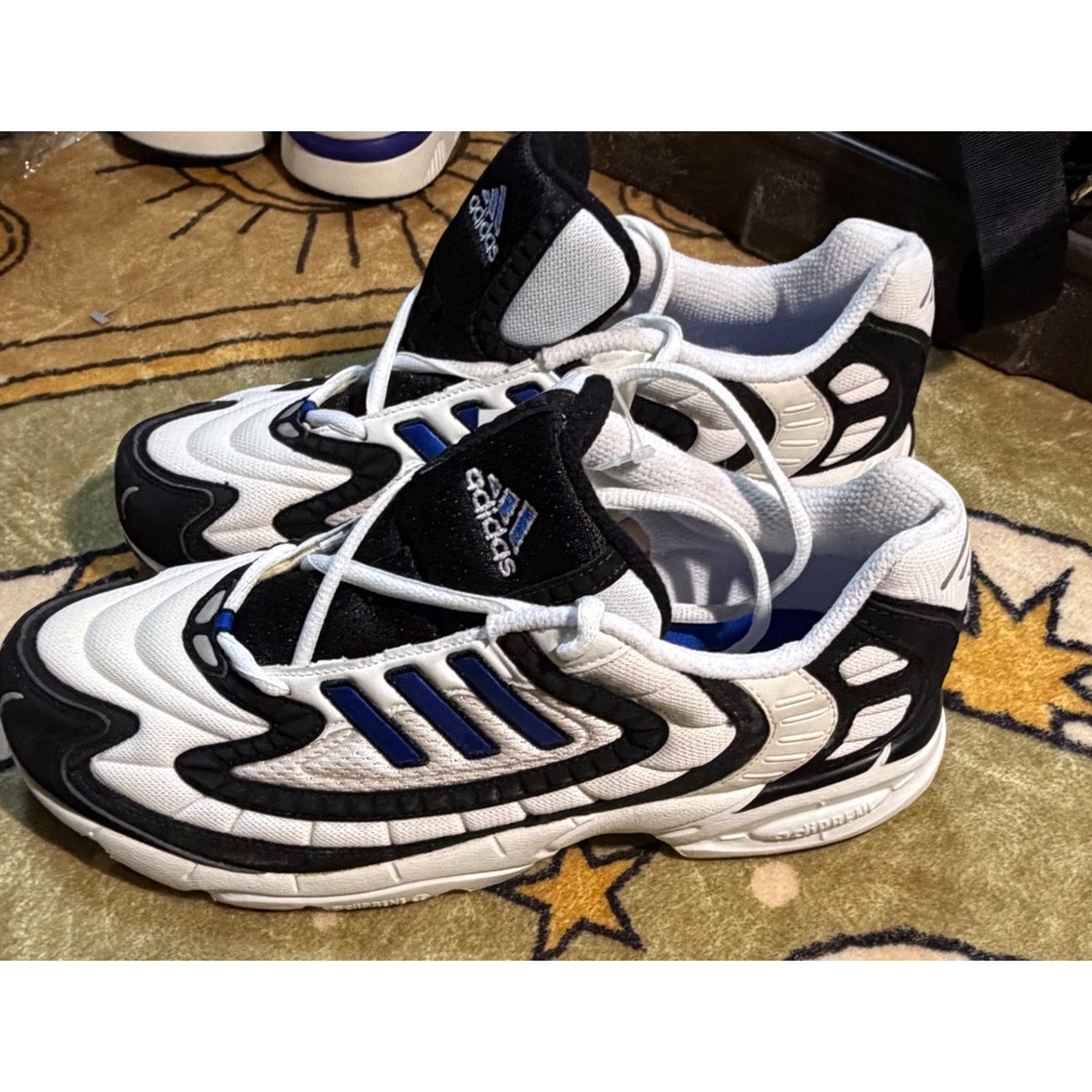 Adidas Sphere Vintage Y2K Running Shoes White Black Blue 662826‎ Mens 9.5 NEW